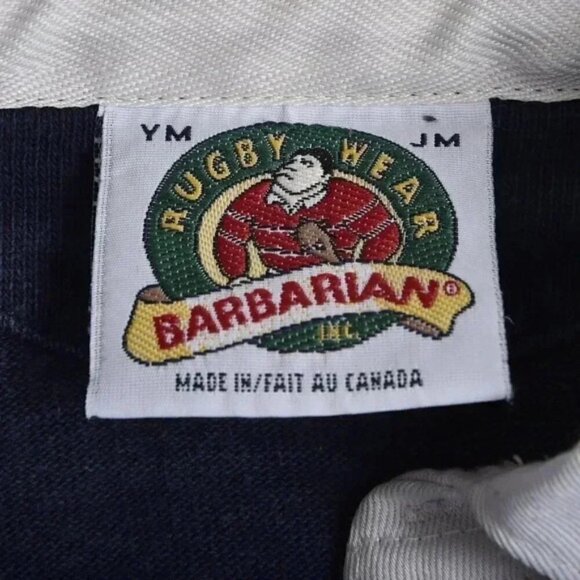 Barbarian Queens University Striped Rugby  Shirt Long Sleeve Polo Size XS - Picture 6 of 10